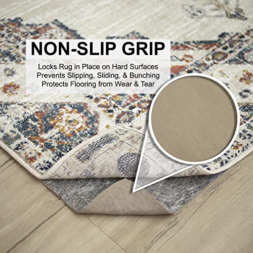 Mohawk Home 8' x 10' Non Slip Rug Pad Gripper 1/4 Thick Dual Surface Felt + Rubber Gripper - Safe for All Floors