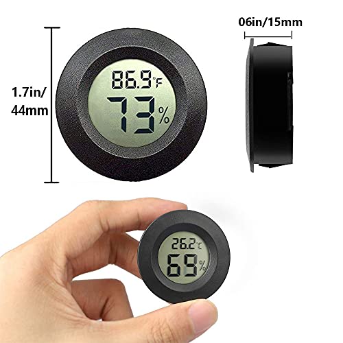 JEDEW 2-Pack Mini Hygrometer Thermometer Digital LCD Monitor Indoor/Outdoor Humidity Meter Gauge Temperature for Humidifiers Dehumidifiers Greenhouse Reptile Humidor Fahrenheit(℉)/ Celsius(℃)