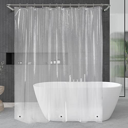 Titanker Clear Shower Curtain Liner, 72 x 72 Plastic Shower Liner Lightweight PEVA Shower Curtain Liner for Bathroom, Waterproof Shower Liner with Magnets and Rustproof Grommet Holes