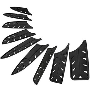 xyj 9pcs plastic knife covers or sleeves,knives edge guard or case,universal sheath,blade guards protector for paring utility santoku nakiri bread carving chef cleaver, kitchen knife cover or sleeve