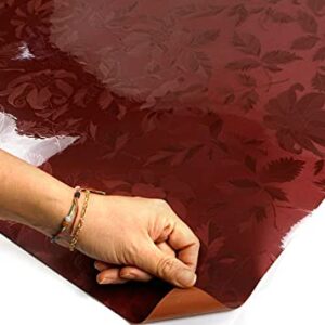 ROSEROSA Peel and Stick PVC Instant Floral Decorative Self-Adhesive Film Countertop Backsplash Olivia Red Wine (PGS9200-6 : 1.96 Feet X 6.56 Feet)