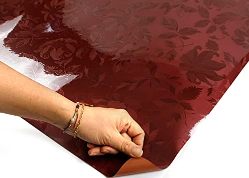 ROSEROSA Peel and Stick PVC Instant Floral Decorative Self-Adhesive Film Countertop Backsplash Olivia Red Wine (PGS9200-6 : 1.96 Feet X 6.56 Feet)