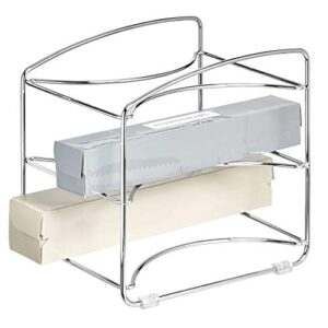 idesign classico kitchen organizer rack for aluminum foil, sandwich bags, plastic wrap – 3 shelves, chrome