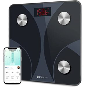 etekcity scale for body weight, smart digital bathroom weighing machine with body fat for people, accurate bluetooth bmi measurement, body composition analyzer, 400lb