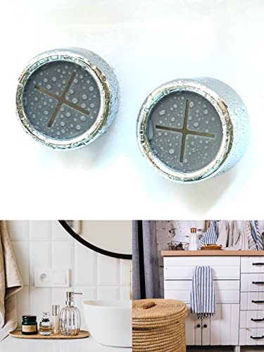 Round Kitchen Towel Hook Holder - 6 Pack Wall Mount Easy Push Drilling Chrome Hanger Shower Bathroom Hand Cloth Garage Self Adhesive Cabinet Dishcloth Silicone Rack Gadget