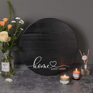 AW BRIDAL 15'' Wooden Lazy Susan Turntable Organizer, Black Large Lazy Susan Turntable for Table Cabinet or Pantry, Unique Anniversary Birthday Housewarming Gifts