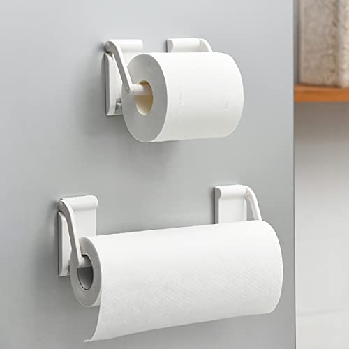 Magnetic Paper Towel Holder - Holds Rolls of Towels - Sticks to Any Ferrous Surface - for Kitchen, Work Benches, Storage Closets, Grill, Garage