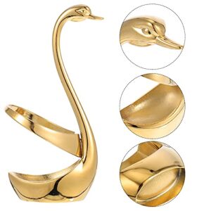 Kichvoe 1 Set Swan Base Spoon Holder Spoon and Fork Set Stand Organizer Fork Storage Rack Dinner Table Coffee Tableware Holder for Kitchen Decorative Wedding Parties