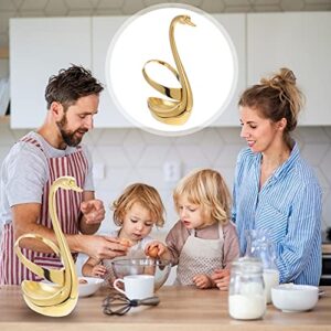 Kichvoe 1 Set Swan Base Spoon Holder Spoon and Fork Set Stand Organizer Fork Storage Rack Dinner Table Coffee Tableware Holder for Kitchen Decorative Wedding Parties