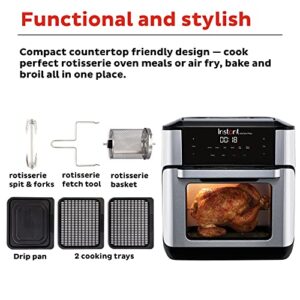 Instant Vortex Plus 10-Quart Air Fryer, From the Makers of Instant Pot, 7-in-10 Functions, with EvenCrisp Technology, App with over 100 Recipes, Stainless Steel
