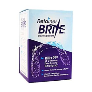 retainer brite tablets for cleaner retainers and dental appliances – 96 count
