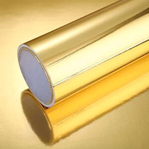 Gold Mirror Contact Paper 16 x 117 Inches Self Adhesive Shelf Liner Shelf Paper Drawer Sticker Peel and Stick Wallpaper for Kitchen Countertop