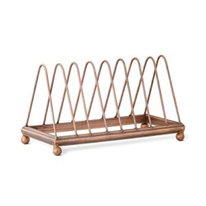park hill collection eac00925 copper finish metal dish rack, 12-inch length, copper
