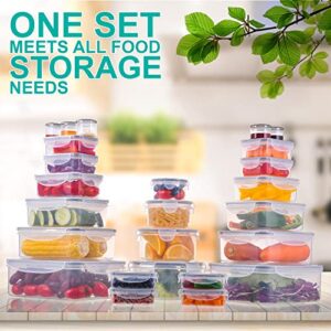 50 Pcs Large Food Storage Containers with Lids Airtight-85 oz to Sauces Box-Total 526Oz Stackable Kitchen Bowls Set Meal Prep Containers-BPA Free Leak proof Plastic Lunch Boxes- Freezer Microwave safe