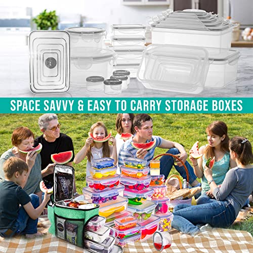 50 Pcs Large Food Storage Containers with Lids Airtight-85 oz to Sauces Box-Total 526Oz Stackable Kitchen Bowls Set Meal Prep Containers-BPA Free Leak proof Plastic Lunch Boxes- Freezer Microwave safe