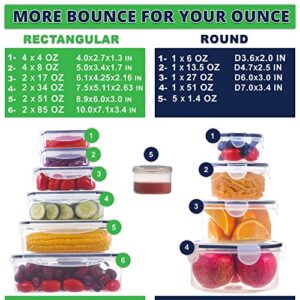 50 Pcs Large Food Storage Containers with Lids Airtight-85 oz to Sauces Box-Total 526Oz Stackable Kitchen Bowls Set Meal Prep Containers-BPA Free Leak proof Plastic Lunch Boxes- Freezer Microwave safe