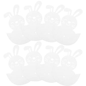 didiseaon 8pcs rabbit cutlery bags holders easter bunny tableware bags rabbit silverware holders bags easter dinner table decorations (white)