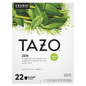 tazo tea k-cups, green tea zen, 22 pods