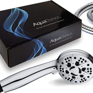 AquaDance High Pressure 6-Setting 3.5" Chrome Face Handheld Shower with Hose for the Ultimate Shower Experience! Officially Independently Tested to Meet Strict US Quality & Performance Standards!