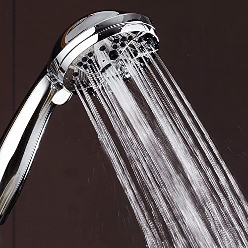 AquaDance High Pressure 6-Setting 3.5" Chrome Face Handheld Shower with Hose for the Ultimate Shower Experience! Officially Independently Tested to Meet Strict US Quality & Performance Standards!