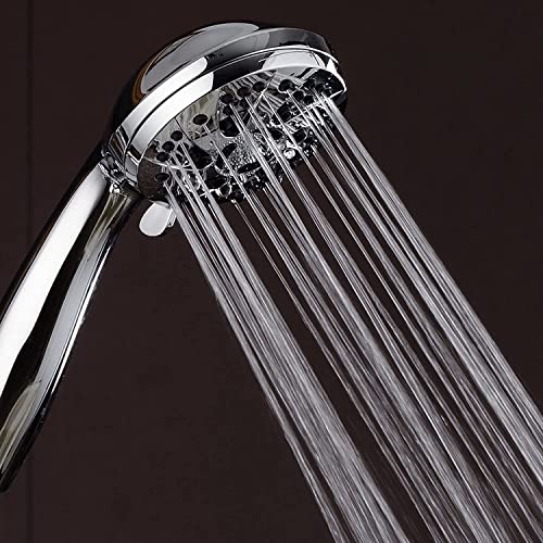 AquaDance High Pressure 6-Setting 3.5" Chrome Face Handheld Shower with Hose for the Ultimate Shower Experience! Officially Independently Tested to Meet Strict US Quality & Performance Standards!