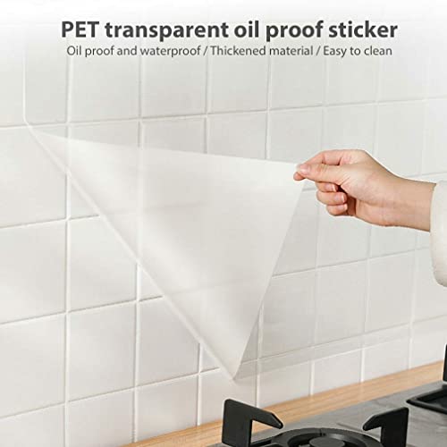 Transparent Adhesive Film Kitchen Oil Proof Sticker Protective Film Wall Protector Contact Paper Shelf Drawer Liner Film 23.62Inx118In