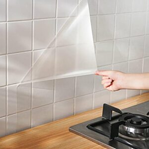 Transparent Adhesive Film Kitchen Oil Proof Sticker Protective Film Wall Protector Contact Paper Shelf Drawer Liner Film 23.62Inx118In