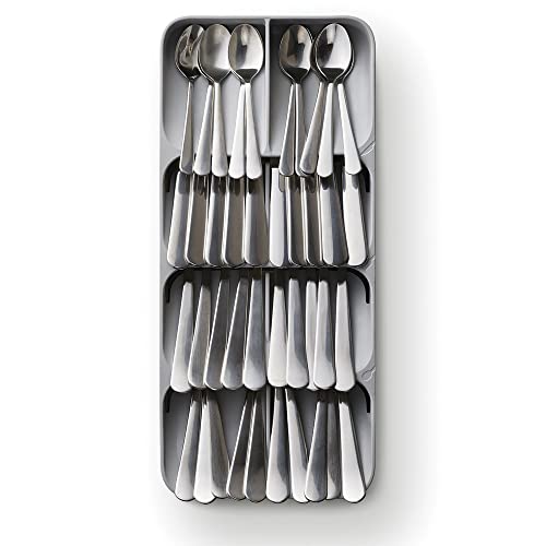 Joseph Joseph, Drawer Under Shelf Cupboard Store & DrawerStore Compact Cutlery Organizer Kitchen Drawer Tray, Large, Gray