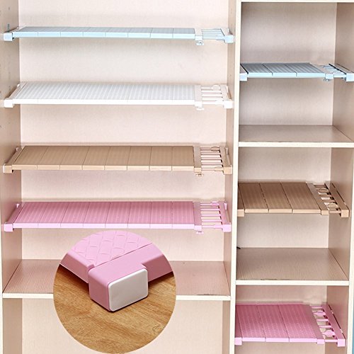 Scalable Layered Separator Adjustable Storage Rack Shelf for Wardrobe Refrigerator Cupboard Kitchen Bathroom Random Colour