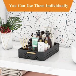 GILLAS 2 Tier Under Sink Organizer and Storage, Farmhouse Under Counter Storage for Kitchen, Under Cabinet Organizer for Bathroom, Sliding Basket Organizer, Black