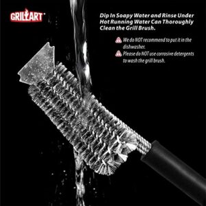 GRILLART Grill Brush and Scraper,18 Inch BBQ Grill Cleaning Brush Kit, Safe Wire Scrubber, Universal Fit BBQ Cleaner Accessories for All Grates