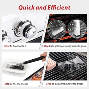 GRILLART Grill Brush and Scraper,18 Inch BBQ Grill Cleaning Brush Kit, Safe Wire Scrubber, Universal Fit BBQ Cleaner Accessories for All Grates