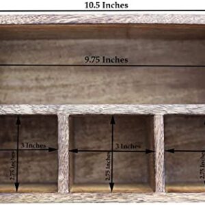 Mother's Day Gifts Wooden Kitchen Utensil Holder With 4 Compartments Wood Utensil Organiser for Cutlery, Napkins, Cups Caddy Organizer