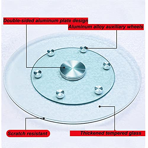 Heavy Duty Turntable Kitchen Lazy Susan, 24 in 28 in 36 in Round Rotating Turntable for Kitchen, Countertop, Office, Dining Table Serving Tray - Clear Spinning Smooth (Size : 100cm/39.4in)