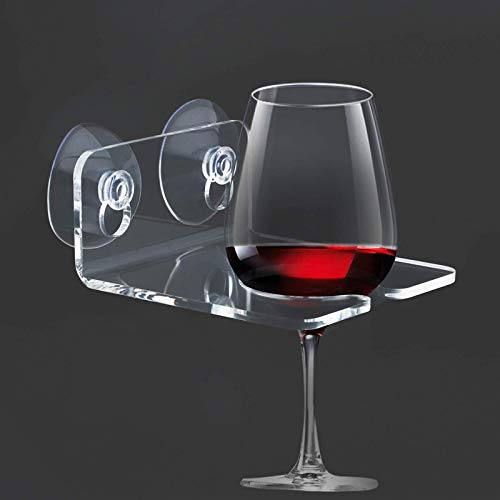 Wine glass holder, portable glass holder for acrylic bathroom and shower room, used for champagne, wine, martini, drink glass holder (2 pcs)