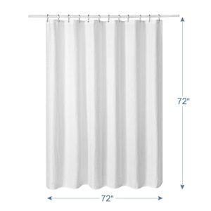 AmazerBath Waffle Shower Curtain, Heavy Duty Fabric Shower Curtains with Waffle Weave Hotel Quality Bathroom Shower Curtains, 72 x 72 Inches