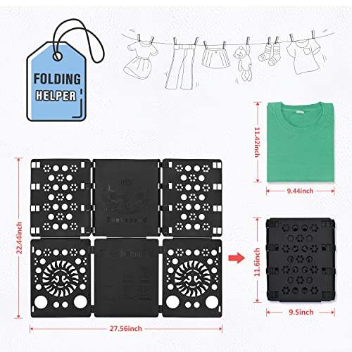 BoxLegend V3 Shirt Folding Board t Shirts Clothes Folder Durable Plastic Laundry folders Folding Boards,Black