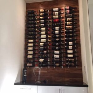 VintageView W Series Wine Rack 5 | Wall Mounted Metal Wine Storage (15 Bottles, Matte Black)