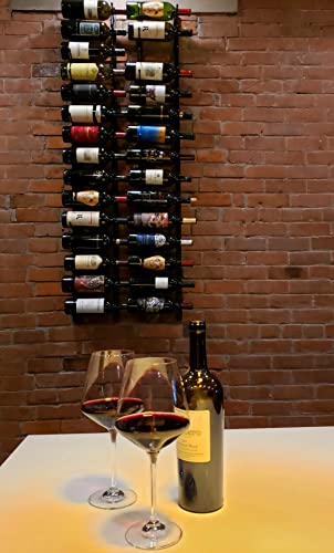 VintageView W Series Wine Rack 5 | Wall Mounted Metal Wine Storage (15 Bottles, Matte Black)