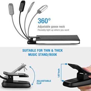 Vekkia 14 LED Rechargeable Book-Light for Reading at Night in Bed, Warm/White Reading Light with Clamp, 180° Adjustable Clip on Light, Lightweight Eye Care Book Light, Perfect for Book Lovers