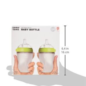 Comotomo Baby Bottle, Green, 5 Ounce (2 Count)