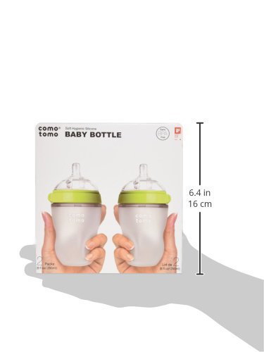 Comotomo Baby Bottle, Green, 5 Ounce (2 Count)