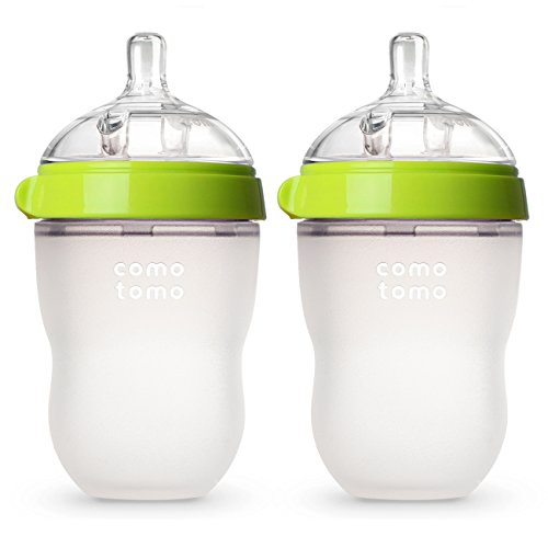 Comotomo Baby Bottle, Green, 5 Ounce (2 Count)