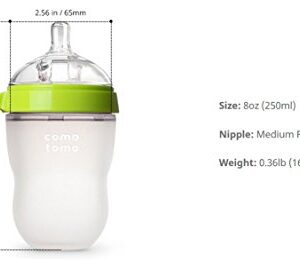 Comotomo Baby Bottle, Green, 5 Ounce (2 Count)