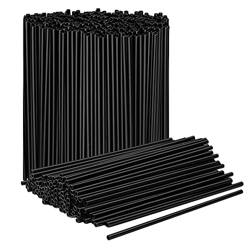 Plastic Coffee & Cocktail Stirrers, 2000 Plastic Coffee Straws, 5.5-Inch Coffee and Drink Stir Sticks, Cocktail Swizzle Sticks, Disposable Stir Sticks, Drinking Straws for Coffee & Cocktails (Black)