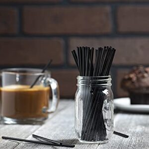 Plastic Coffee & Cocktail Stirrers, 2000 Plastic Coffee Straws, 5.5-Inch Coffee and Drink Stir Sticks, Cocktail Swizzle Sticks, Disposable Stir Sticks, Drinking Straws for Coffee & Cocktails (Black)