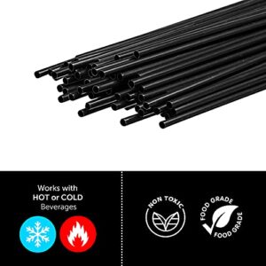 Plastic Coffee & Cocktail Stirrers, 2000 Plastic Coffee Straws, 5.5-Inch Coffee and Drink Stir Sticks, Cocktail Swizzle Sticks, Disposable Stir Sticks, Drinking Straws for Coffee & Cocktails (Black)