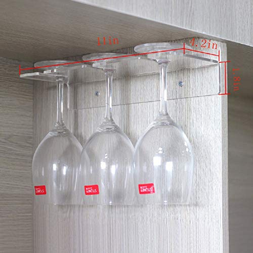 Wine Glass Holder Under Cabinet Goblet Wine Glass Holder Kitchen Cabinet Storage Rack Cup Hook Tableware Storage Rack Suitable for bar Kitchen (2 Set)