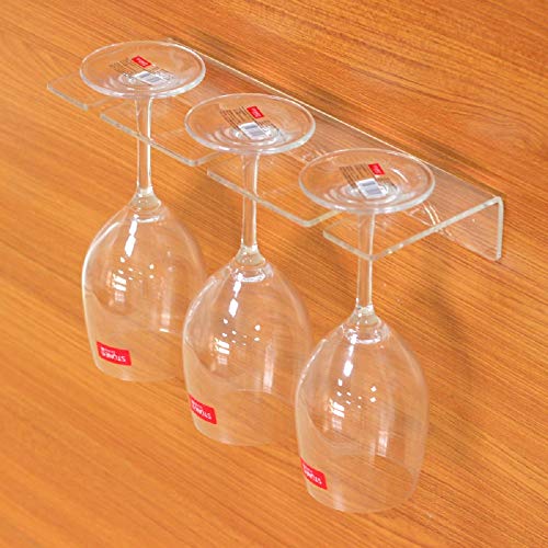 Wine Glass Holder Under Cabinet Goblet Wine Glass Holder Kitchen Cabinet Storage Rack Cup Hook Tableware Storage Rack Suitable for bar Kitchen (2 Set)