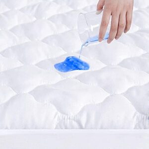 crib mattress protector waterproof & noiseless crib mattress pad cover, skin friendly & breathable & machine wash 100% absorbent crib toddler mattress protector, (quilted improved thickness)